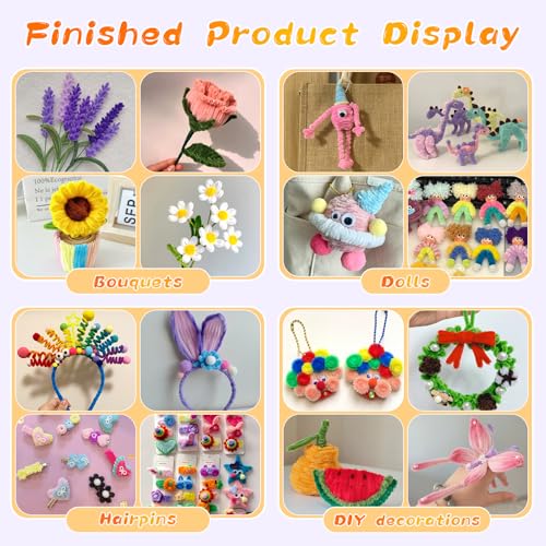 Image of Pipe Cleaners, 100Pcs Purple Pipe Cleaners Bulk for DIY Crafts | inchChenille Stems for Home Arts and Crafts, Limpia Pipas for DIY Festivals Bouquet Decor, Art Supplies for Flower Making inch