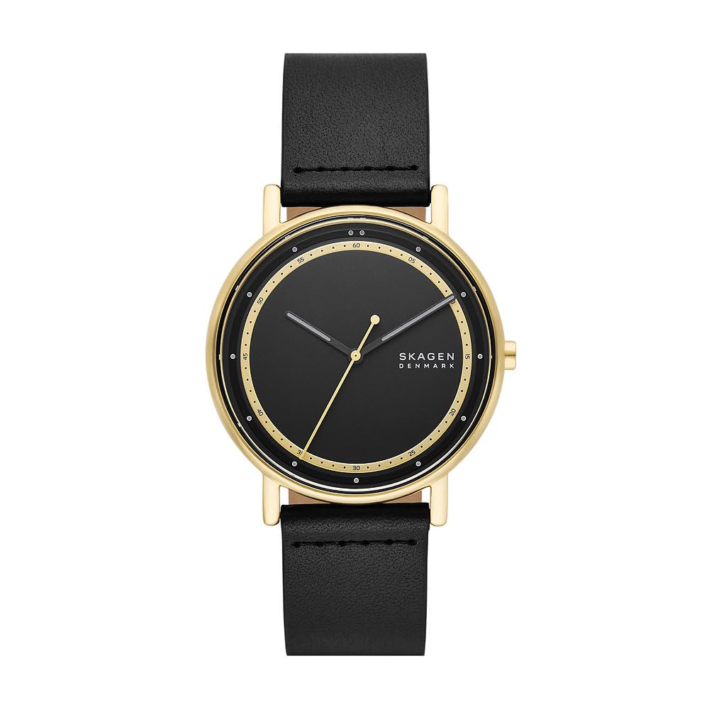 Black Leather Strap Skagen Signatur One Hand Skagen Holst