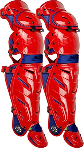 All-Star S7 Axis Adult Pro Leg Guards (Scarlet/Navy)