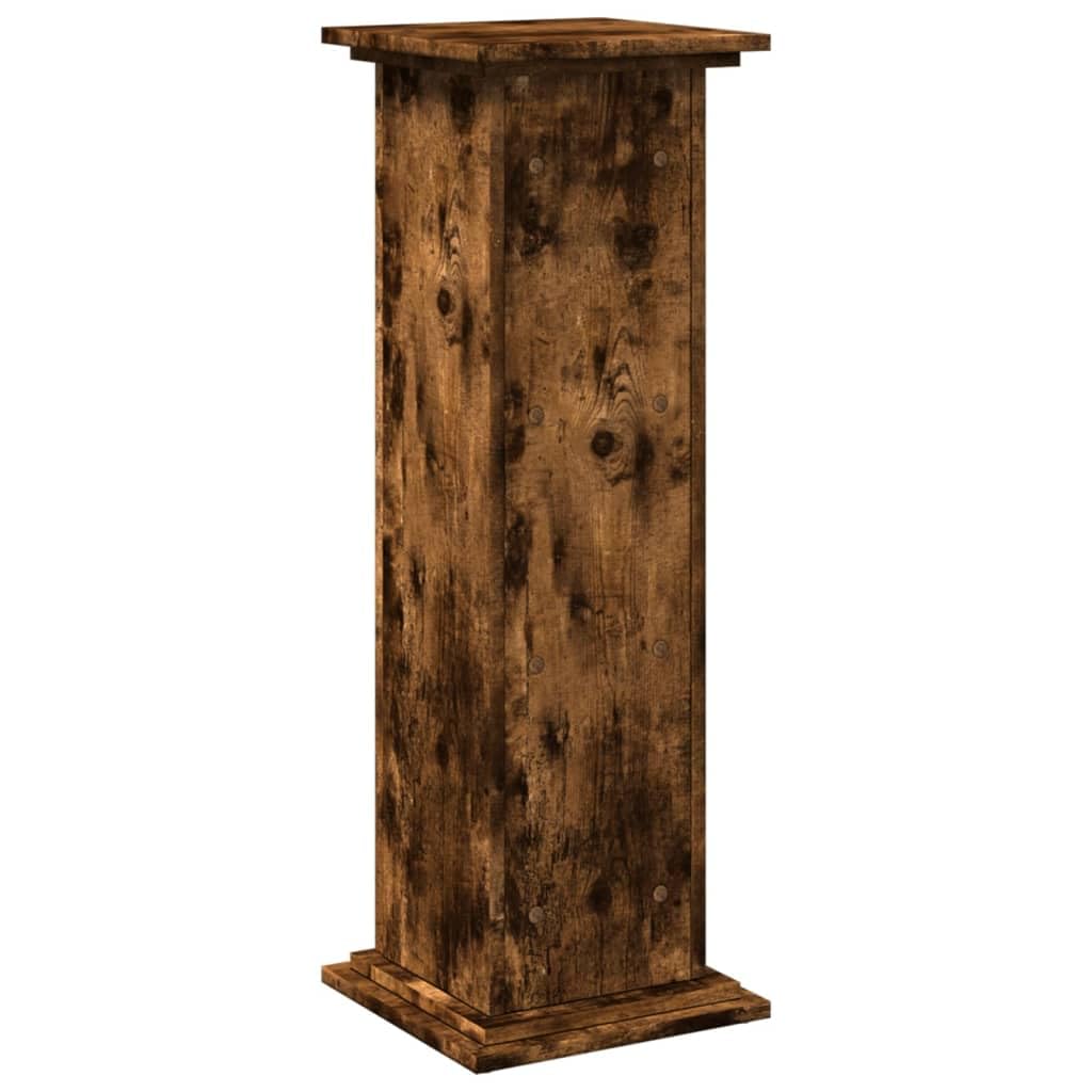 vidaXL Pedestal Expositor con almacenaje Roble Ahumado 31x30x90 cm