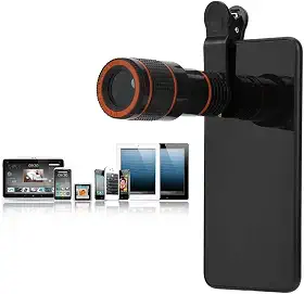 Lente de câmera de celular, lente teleobjetiva profissional 12x, lente universal de focagem telescópica para celular tablet, lente de celular padrão