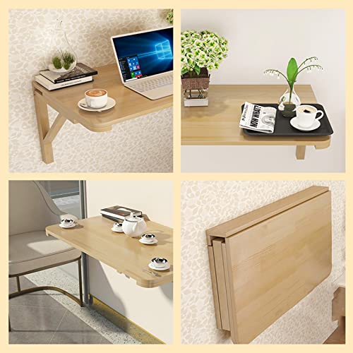 Stuffygreenus Laundry Folding Table, Wood Wall Mounted Table, Bracket Heavy Duty, Stable Sturdy Wall Table For Kitchen Laundry Room Restaurant, (29.5X19.6 Inch) #TOP4