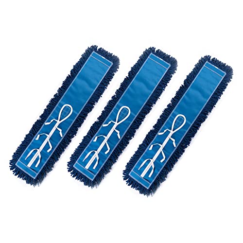 MATTHEW CLEANING 36 Industrial Strength Cotton Dust Mop Refill Washable Replacement Heads For Residential & Commercial Use Fit Standard Dust Mop Frames Hardwood Laminate Concrete Floors 3 Pack