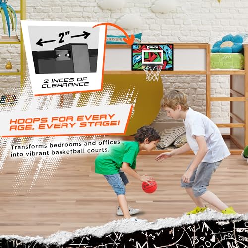 image for AND1 Over The Door Mini Hoop: - 18”x12” Pre-Assembled Portable Bas