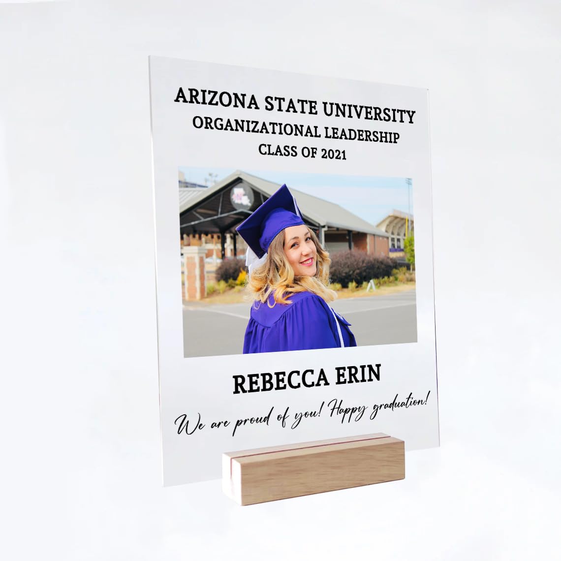 Amazon.com: Personalized Graduation Photo Plaque with Wooden, Acrylic ...