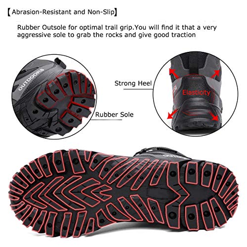 Ziitop Mens Hiking Boots Breathable Lightweight Trekking Backpacking Mountaineering Boots High-Traction Grip Outdoors Hiker Boot For Men thumb #3