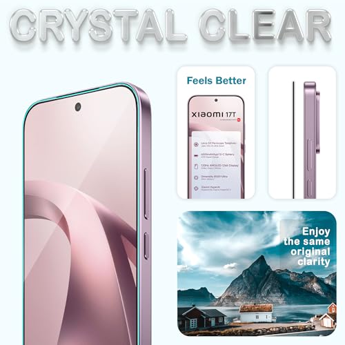 Image of FIRST MART Tempered Glass Screen Protector for Xiaomi 17T - Full-Glue Screen Guard, 3D Edge to Edge, HD Clear, Bubble-Free, Case-Friendly, Black, Pack of 2