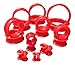 PAIR of Red Soft Silicone Ear Tunnels Plugs - up to size 50mm!