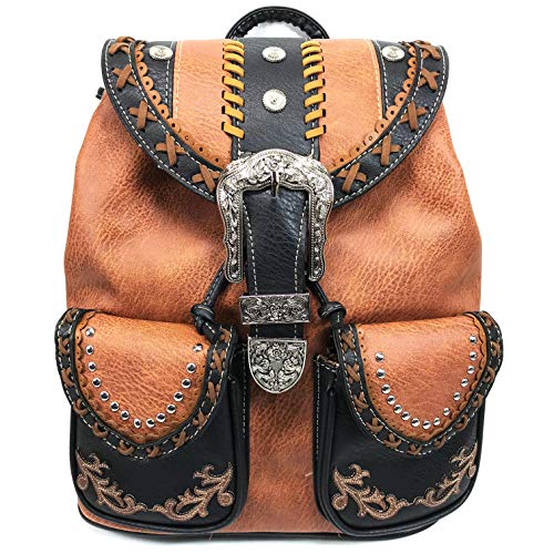 Zelris Western Country Floral Buckle Rucksack Backpack (Rustic Copper)