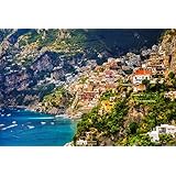 アマルフィ海岸ポスターイタリアサレルノ湾ポジターノ絵画壁アートキャンバスプリントリビングルーム家の装飾60x80cmx1pcsフレームレス
