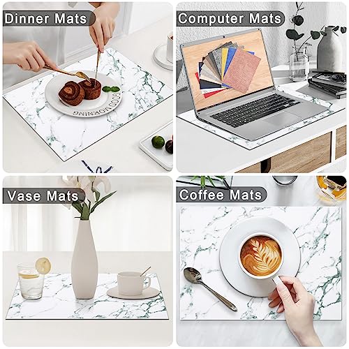 Homaxy Faux Leather Heat Resistant Placemats For Dining Table Set Of 6, Waterproof Wipeable Washable Pu Table Mats, Easy To Clean Anti-Slip Place Mats, 11.8" X 17", Marble #TOP5