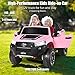 Costzon 2-Seater Ride on Car, 4WD 2x12V Licensed Toyota Hilux Battery Powered Truck w/Remote Control, Storage, Spring Suspension, MP3/USB/TF, Light, 3 Speeds, Music, Electric Car for Kids (Pink)