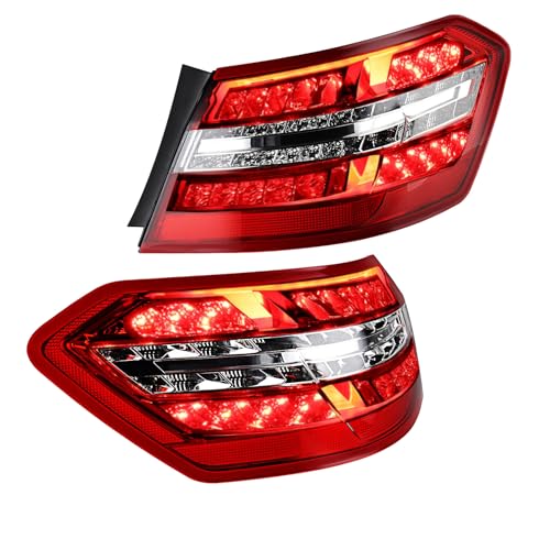 amopacorp Red Outer Tail Light Assembly for 2010-2013 Mercedes E-Class E350 E550 E63 AMG, Left+Right Side LED Driver & Passenger Rear Running/Brake/Turn Signal Lamp Replaces 2129060758, 2129060858