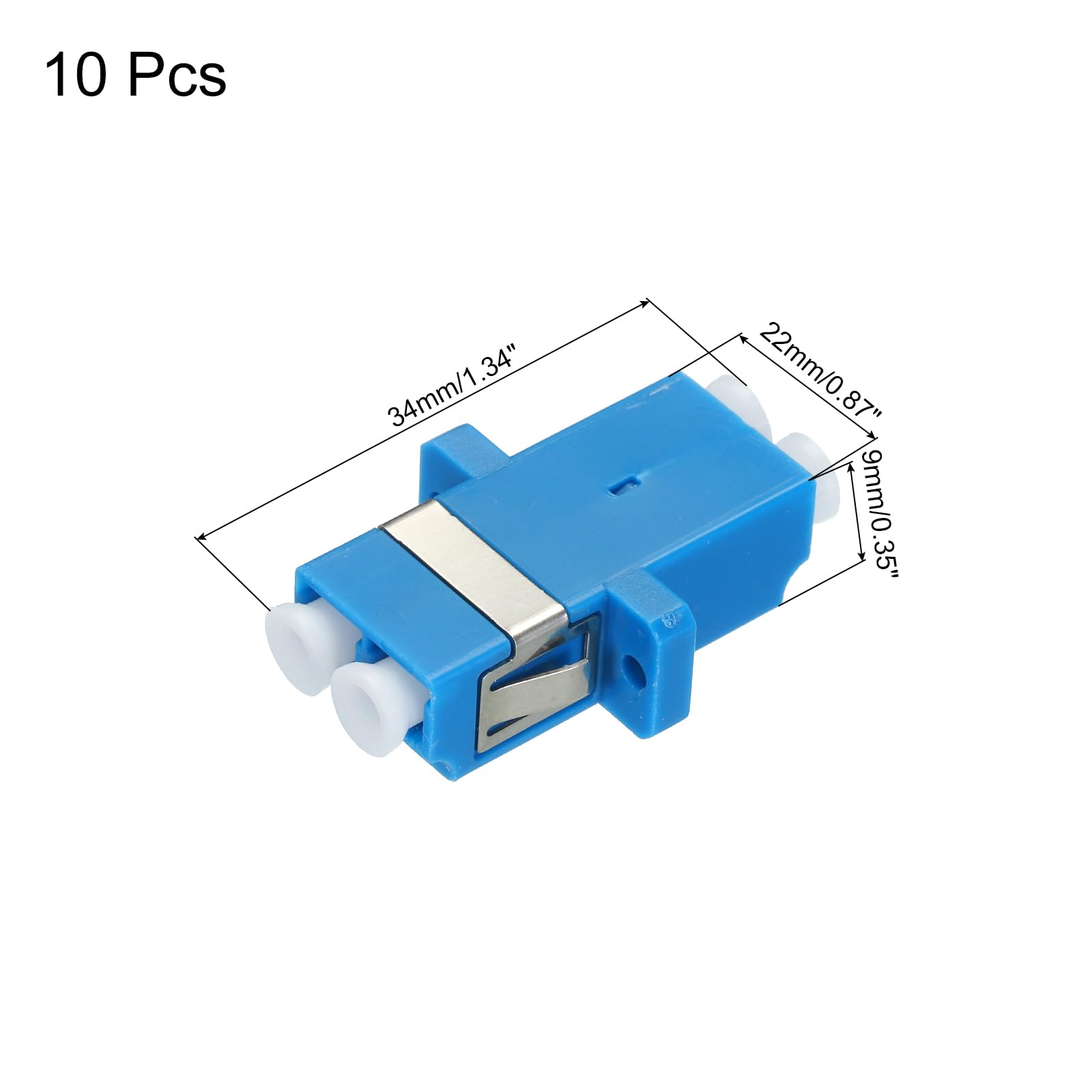 QUARKZMAN Ferrule per Fibre Ottica Lc a Lc Upc (Con Lamina di Ferro), Adattatore Duplex a Fibre Singola, Lc-Lc Upc, per Connettore di Rete Internet, 10 Pezzi