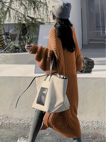 Image of Womens Long Cardigan Sweaters Open Front Oversized Duster with Pocket for Women 2025 Fall Winter Knit Design Coats