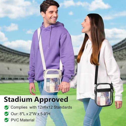 Image of PACKISM Clear Bag for Stadium Events - Clear Purses for Women Transparent Crossbody Messenger Bag for Concerts Game Day