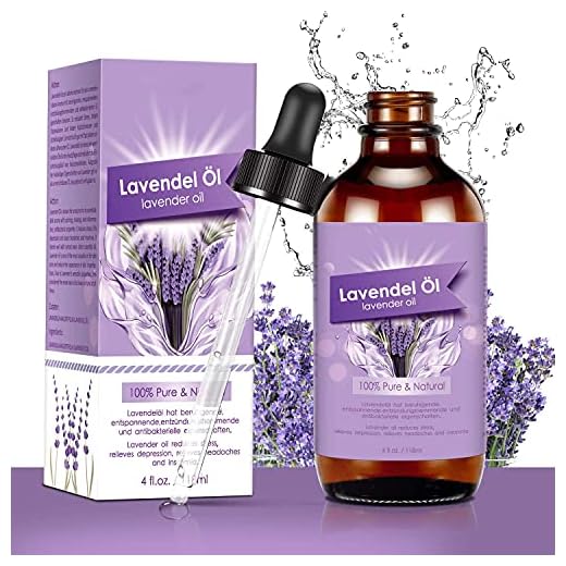 Aceite esencial de lavanda 118 ml, MANSI 100% puro y natural aceites esenciales biológicos, aceite de masaje y aceite aromático para aromaterapia, masaje, ayuda para dormir