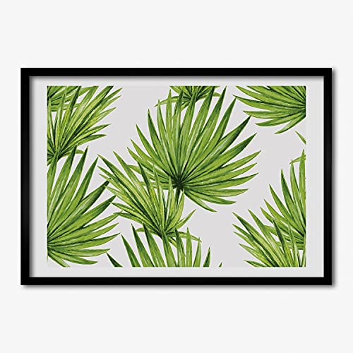 Cadre photo feuilles tropicales 70x50 cm pour décorer un salon moderne