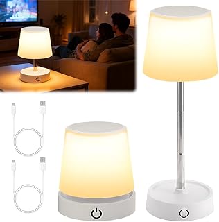 2 peças candeeiros de mesa LED recarregável, candeeiro de mesa LED sem fio, candeeiro de mesa altura ajustável, porta-chaves de mesa Sem Fios, para mesa de cabeceira, quarto, sala de estar
