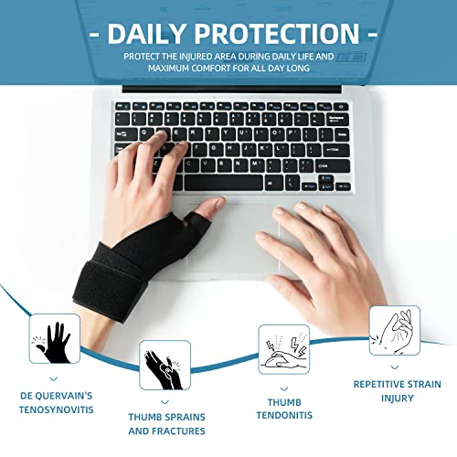 Compression Reversible Thumb & Wrist Stabilizer Splint For Blackberry Thumb, Trigger Finger, Pain Relief, Tendonitis, Sprained, Carpal Tunnel, Stable, Lightweight, Breathable #TOP4