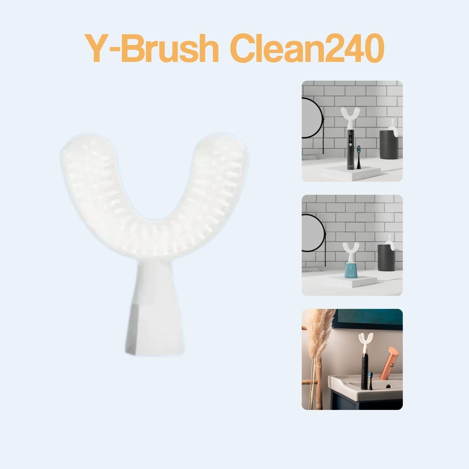 Compatible avec Ultra, Ultra Premium, DuoBrush, CleanMate - Y-Brush - Tête de Brosse Clean240 - Flexible - À Renouveler Tous Les 4 Mois - Adulte