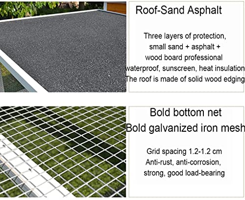 ACIYD Hühnerstall Villa Geflügelstall Kaninchenstall, 83-Zoll-Outdoor-Hölzern-Hühnchen-Koop Großer Haus Geflügel Cage… – Bild 6