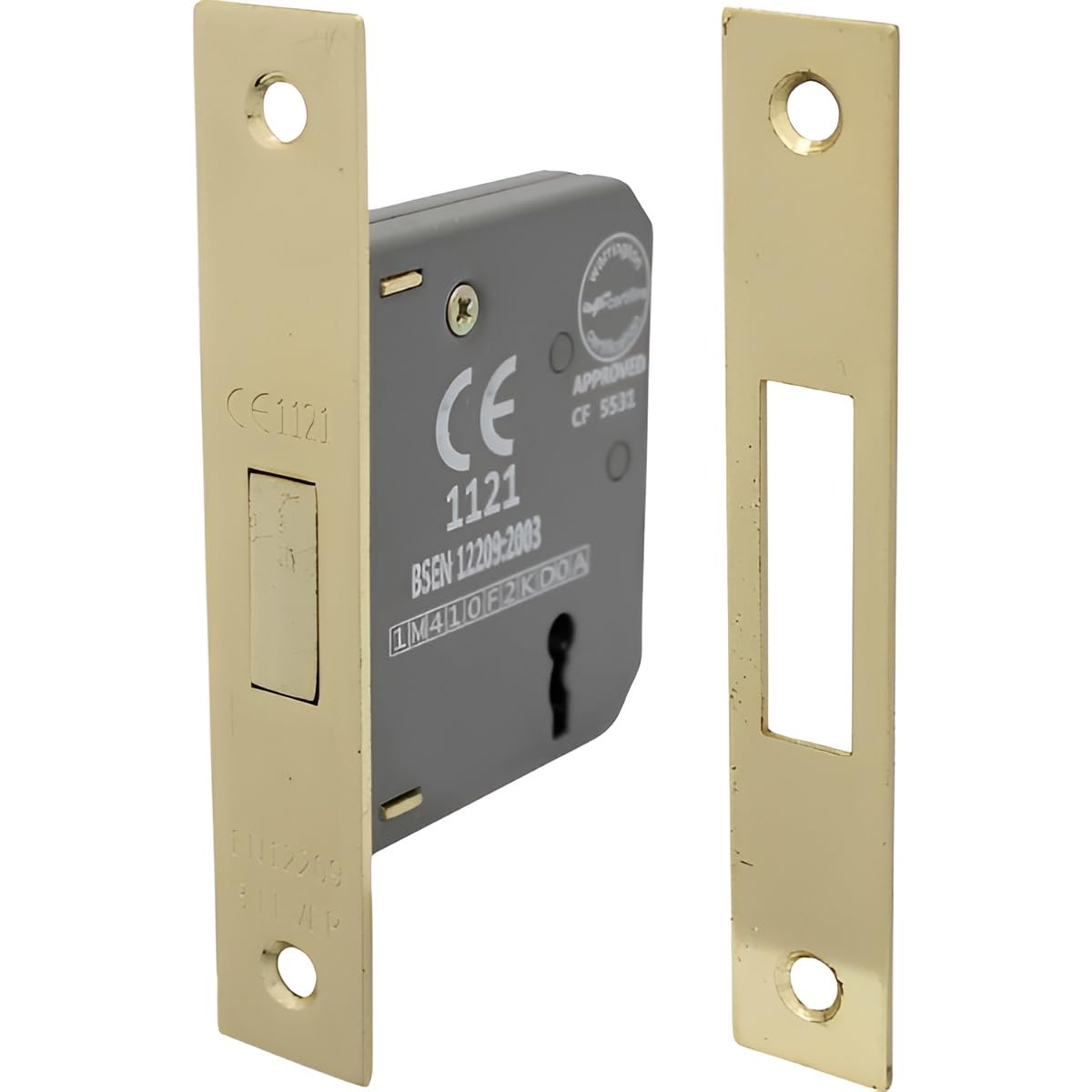 Shirenock Check In Detail 3 Lever Mortice Deadlock 63Mm Electro Brass, 1 In Pack