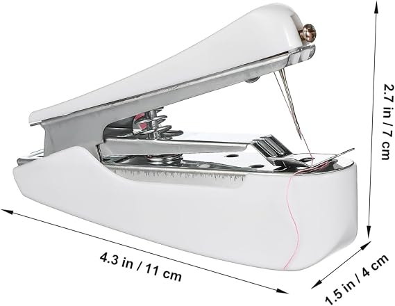 NUOBESTY Hand Sewing Machine, Handheld, Small, Electric, One Handed, Lightweight, Easy to Use, Multipurpose, Convenient Sewing Repair Tool, Made of Stainless Steel and Plastic, Easy to Carry, For Beginners, Home Use, Compact Design, Suitable for Clothing Repair and Crafting, Random Color