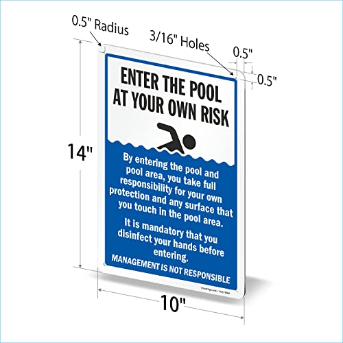 Cartel metálico 14x10 pulgadas aviso piscina miniatura 4