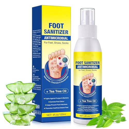 Antifungal Foot Spray 120ml - Athletes Foot Spray for Fast Relief & Fungal - Foot Sanitizer Antimicrobial for Feet, Shoes, Socks - Instant Cooling Effect - Odour Control for Women Men