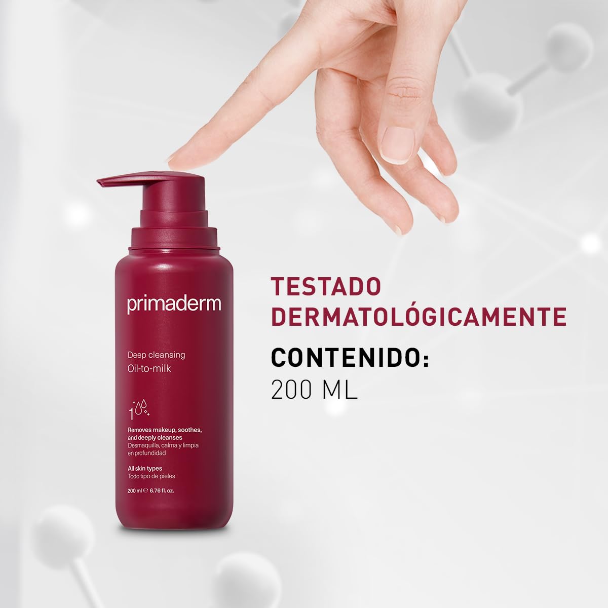 Primaderm - Deep Cleansing Oil-to milk - Aceite Limpiador Facial - Desmaquillante Facial para Maquillaje a Prueba de Agua - Todo Tipo de Piel - 200 ml