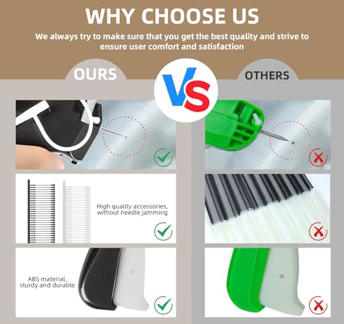 1Plusselect Schnelles Fixiergerät für Kleidung, Stitchy Quick Clothing Fixer Mini Stichsäumpistole Stitch Gun mit 5 Nadeln,3000 Plastiknadel, Micro Stitchy Pistole Gun for Clothes Stitching,Schwarz