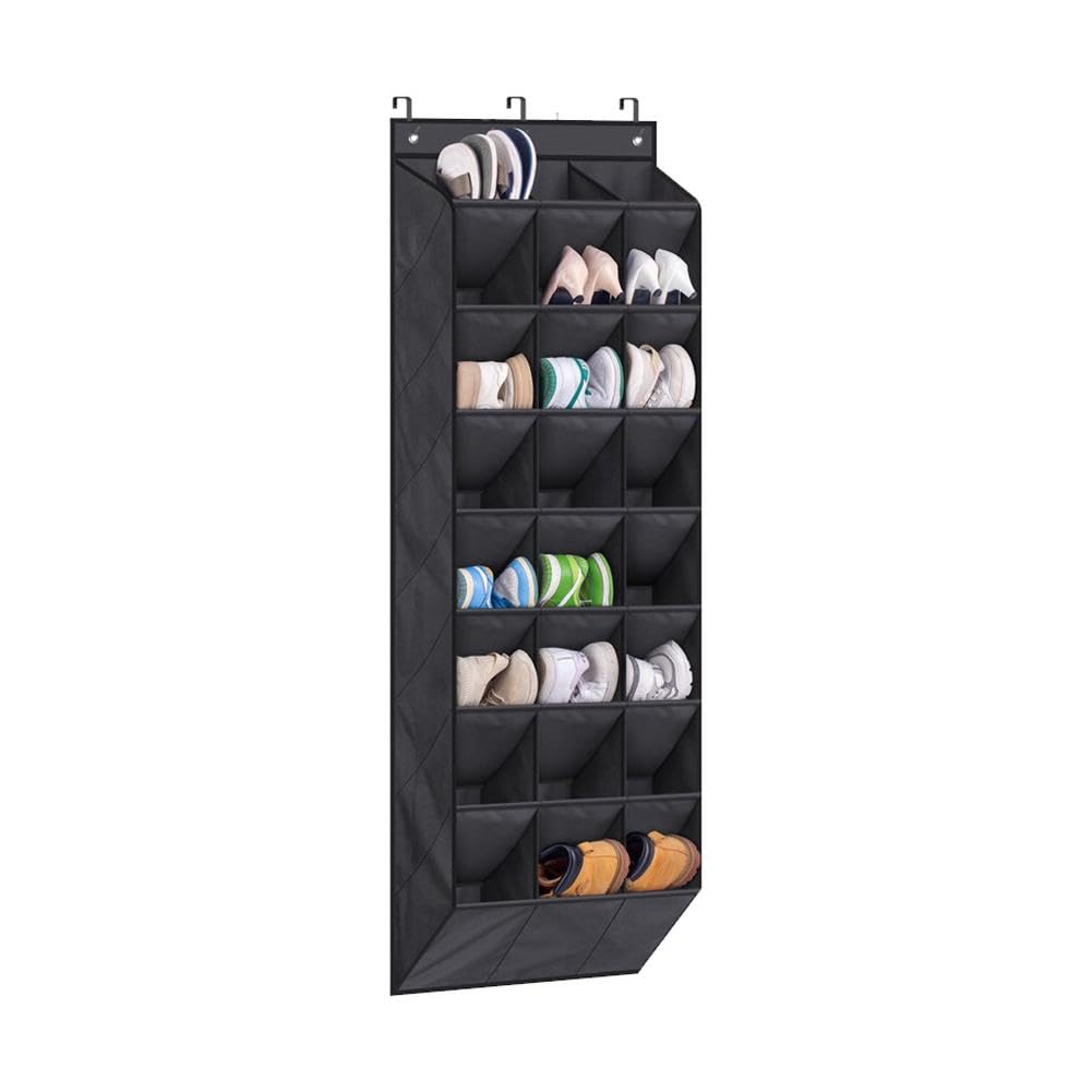 Cachpib Over The Door Shoe Organizer for Closet, 24 Pockets Hanging Shoe Boots Rack Holder, 8-Tier Shoe Holder Hanger Shoe Storage Organizer, Hanging Shoe Rack for Indoor Outdoor Home Door