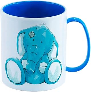 Caneca de Polímero Plástico Inquebrável Infantil Azul Royal PELUCIA ELEFANTE AZUL SENTADO