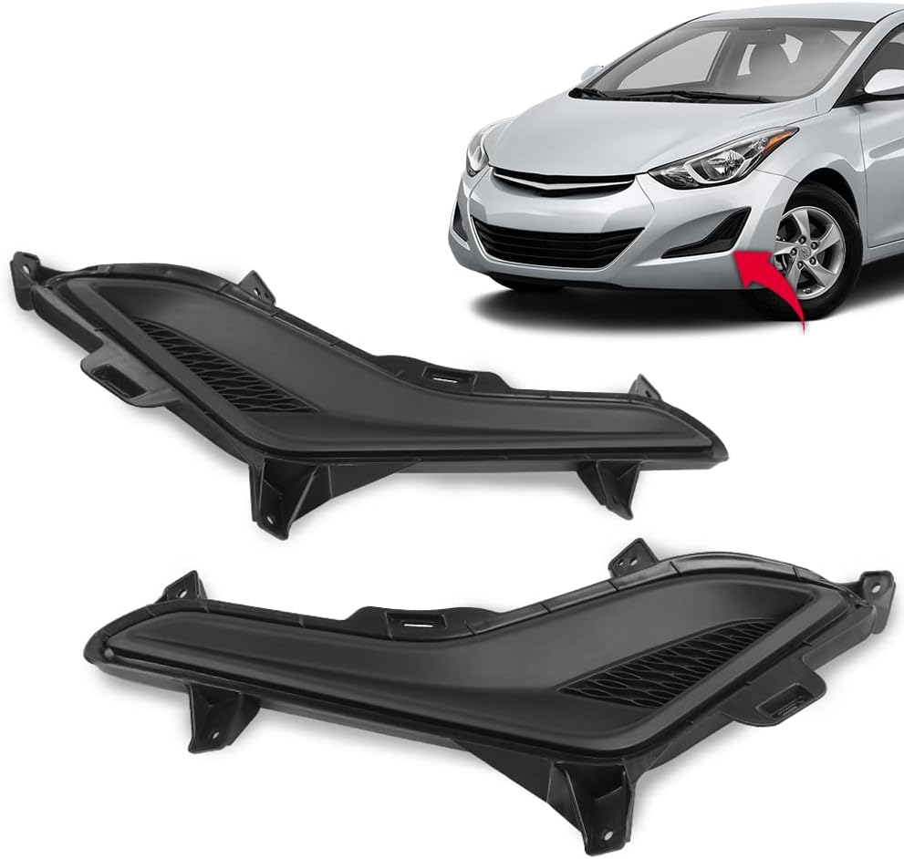 G-PLUS Front Fog Light Cover Compatible with 2016 Elantra Value Edition 2014-2016 Elantra GL GLS L Limited SE Sport Left Driver Right Passenger Side 865633X700 HY1038124 865643X700 HY1039124