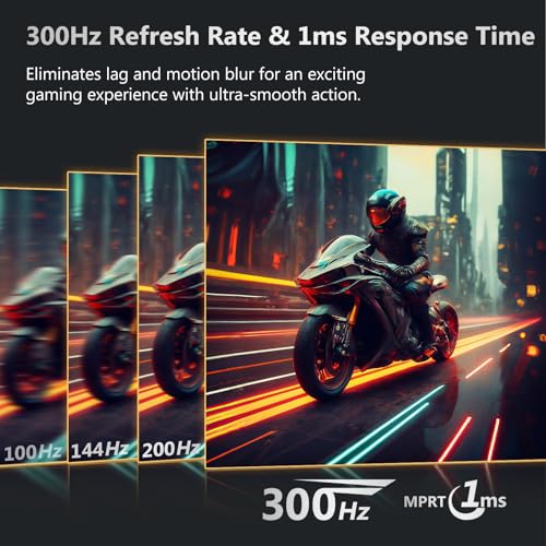 Z-Edge 24.5 Inch Gaming Monitor 300Hz (DP) 240Hz (HDMI) 1ms MPRT Full HD LED Monitor, 300cd/m² Brightness, 16:9 IPS Panel, FreeSync, HDR10, HDMI & DisplayPort, VESA Mountable - Black - Image 2