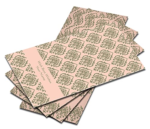 Image of Brown Cloud Customised Exclusive Elegant Designer Vertical Shagun /Money /Gift Envelope /Cover /Lifafa for Gift /Festival with Personalized Text Message /Name (SE Vert 020) (Pack of 20)