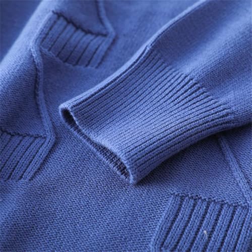 Men's Cotton Sweaters Knitted Semi High Neck Pullover Sweater Thick Casual Long Sleeved Men's Clothing3