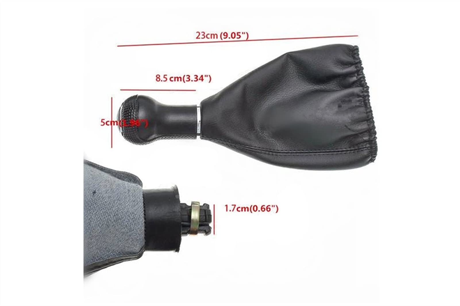Pomos de Palanca de Cambios Coche para Seat para Cordoba para Ibiza para Inca Car 5 Velocidades Manijas Caja Cambios Manual Perilla Cambio Marchas Stick Head Polaina Cubierta Arranque Palanca Cambios