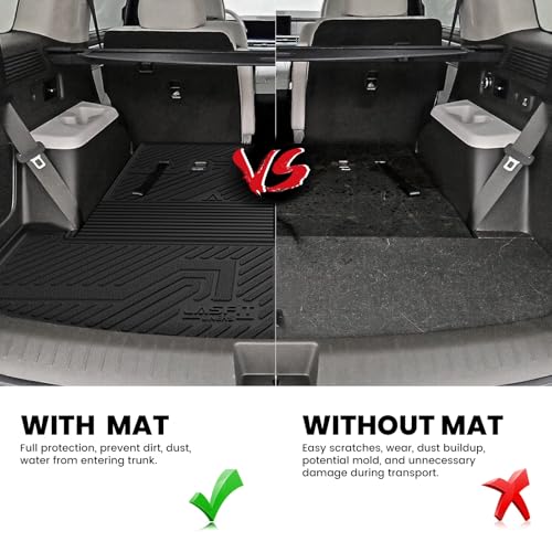 Image of LASFIT Cargo Mats for Hyundai Santa Fe 2026 2025 2024 (Fit Gas & Hybrid) | All Weather TPE Custom Fit Cargo Trunk Mat & Backrest Mats Accessories, Black