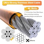 Tie Out Cable for Dogs,10/20/30/50/100FT Dog Leads for Yard Chew Proof,Heavy Duty Tie Out Cable for Large Dogs Up to 125lbs,Dog Runner Tether (Orange, 125Ibs 50ft) - Image 2