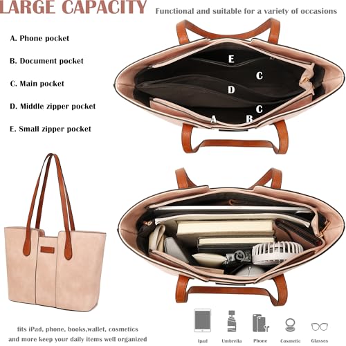 Image of ToLFE Tote Bags for Women Purses and Handbags Top Handle Satchel PU Leather Shoulder Hobo Bags | Top Handle