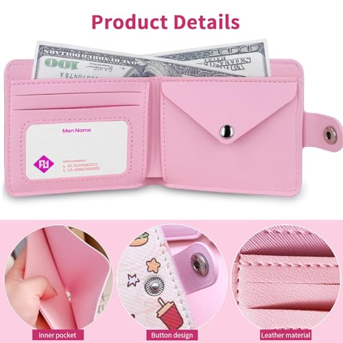 Small Cute Pink Capybara Wallet for Women, Short PU Leather Zipper Cute Coin Purse,Kawaii Animal Print Money Organizer Lightweight Coin Purse,Ideal Accessory & Birthday Gifts4
