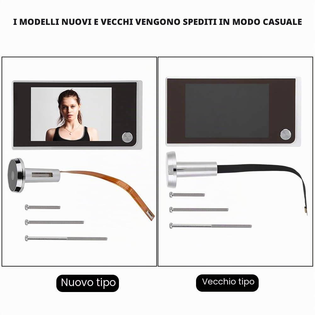 Visore digitale per porta LCD 3,5 ", visore per spioncino 120 gradi Monitoraggio visivo fotografico Videocamera elettronica a occhi di gatto (monitoraggio 24 ore)