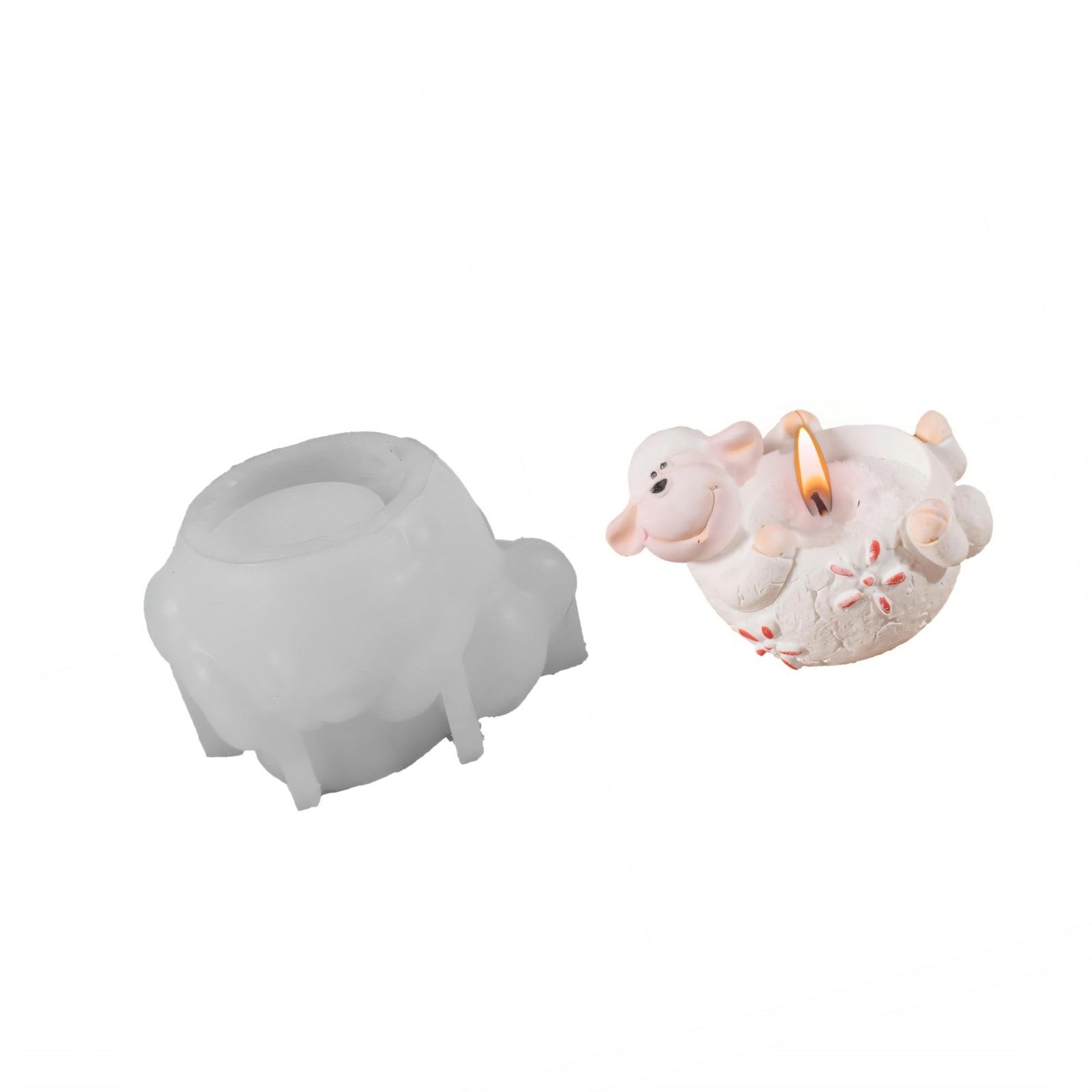 ordinarYone Sheep Tealight Candle Holders Resin Candlestick Silicone for Diys Jewelry Box,Trinket Container,Home Decors