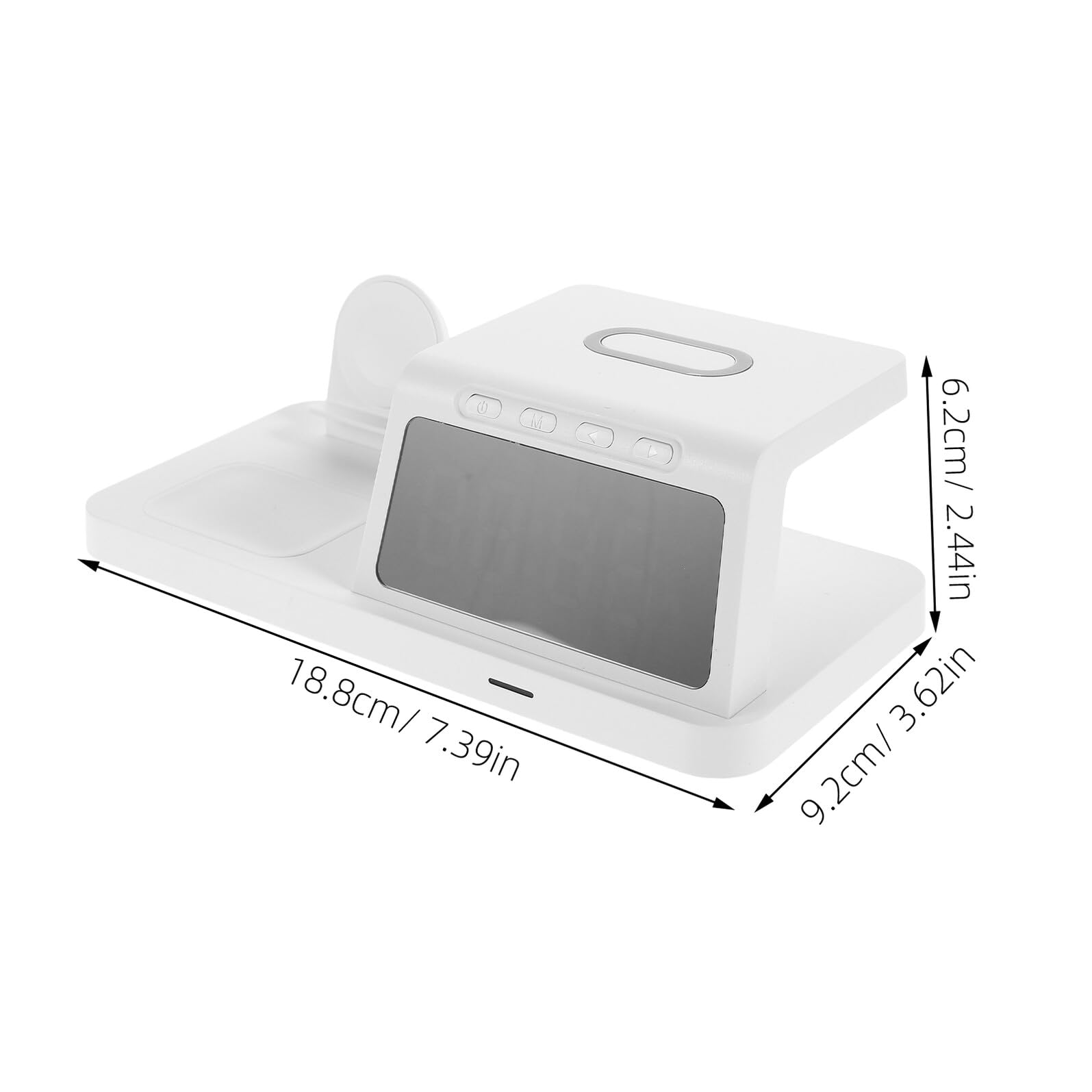 Cargador Inalámbrico con Luz Nocturna y Reloj Estación de Carga Rápida para Múltiples Dispositivos Base Portátil para Escritorio y Viaje