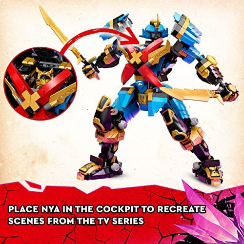 LEGO 71775 NINJAGO Nya's Samurai X MECH Action Figure, Robot ninja Toy, Gifts for Boys & Girls with Golden Jay plus 7 Minifigures