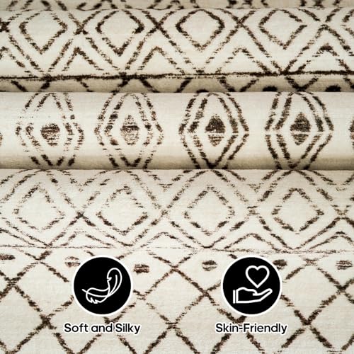 Tapete pequeño 2x3 lavable beige marroquí miniatura 5