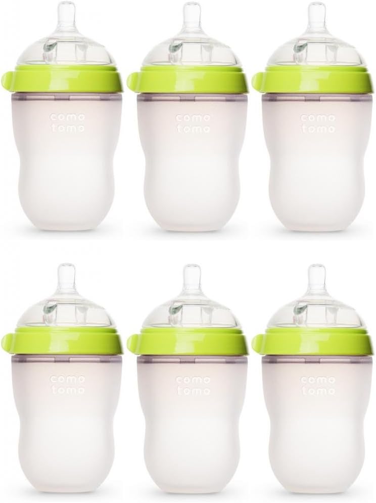 Comotomo Natural Feel 8oz. Bottle 6 Pack - Green