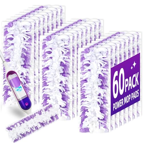 60 Pack Disposable Power Mop Pads for Swiffer Power Mop Pads,Compatible with Swiffer Power Mop Refills,Thickened Multi-Surface Replacement for Swiffer Wet Pads Refill on All Finished Floors